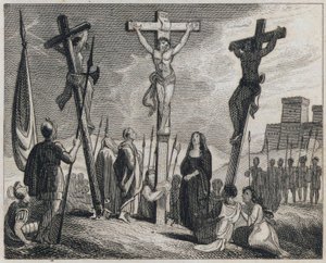 Crucifixión de Jesucristo (grabado) de English School