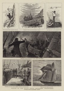 Crucero de los Voluntarios de Artillería Naval Real (grabado) de English School