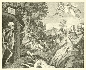 Cupido y la muerte (grabado) de English School