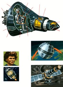 Corte transversal de la nave espacial Mercury de English School
