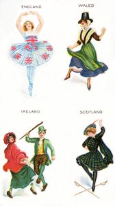 Bailarines de las Islas Británicas, tarjetas de cigarrillos, 1915