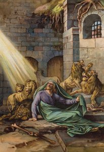 Daniel en el foso de los leones (chromolitho)