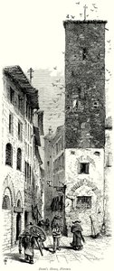 Casa de Dante, Florencia (grabado) de English School