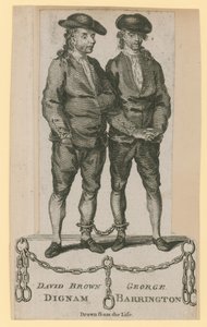 David Brown Dignam y George Barrington, dibujados del natural de English School