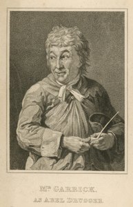 David Garrick, actor, como Abel Drugger de English School