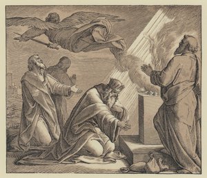 La sumisión de David al juicio de Dios (grabado) de English School