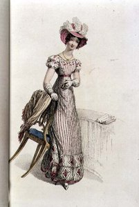 Vestido de día, lámina de moda de Ackermann