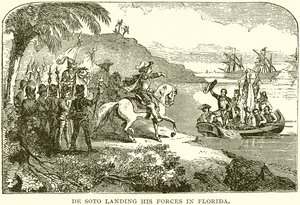 De Soto desembarcando sus Fuerzas en Florida