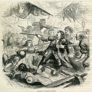Muerte del Almirante Carter, 1692 de English School