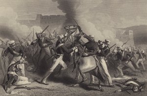 Muerte del brigadier Adrian Hope en el ataque al fuerte de Roodamow de English School