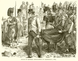 Muerte del general Abercrombie en Alejandría, 1801