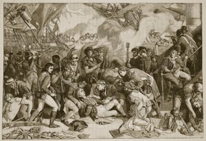 Muerte de Nelson, ilustración de Cassells Illustrated History of England de English School