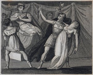 Muerte de Verginia, Roma, 449 a.C. (grabado) de English School