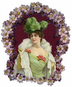 Decoración con retrato de una mujer de English School