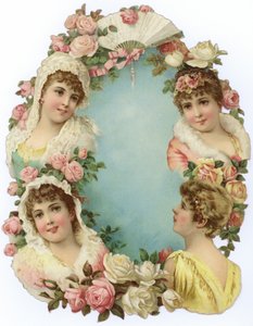 Decoración con retratos de mujeres