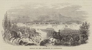 Derrota de los afganos en Candahar (grabado) de English School