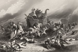 Derrota del ejército de los Peishwas ante Jhansi por el General Rose el 1 de abril de 1858, de 