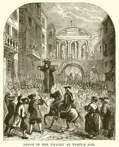 Defoe en el pilar en Temple Bar de English School