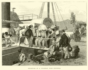 Salida de un barco de vapor de Peschiera de English School