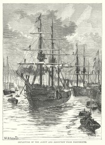 Salida del Alert and Discovery de Portsmouth (grabado) de English School