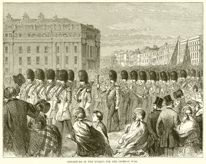 Salida de los guardias para la Guerra de Crimea de English School