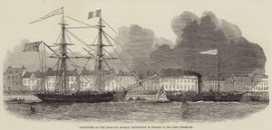 Partida de la Expedición de la Rama Renovada en busca de Sir John Franklin (grabado) de English School