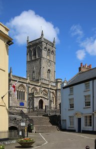Representación de una vista de la iglesia de Axbridge de English School