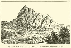 Der Borzen, cerca de Bilin, en Bohemia, una colina de fonolita de English School