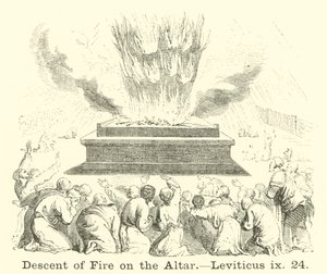 Descenso de fuego sobre el altar, Levítico, ix, 24 de English School