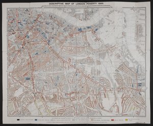 Mapa descriptivo de la pobreza en Londres, por Charles Booth de English School