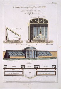Diseño para un Invernadero y dos Casas de Duraznos, 1806 de English School