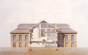 Diseño para la cervecería Stag, dibujo manuscrito original de las oficinas de George Saunders, c.1807 de English School