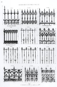 Diseños para barandillas de hierro fundido, de 