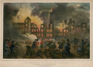 Destrucción por Fuego de las Casas del Parlamento el 16 de Octubre de 1834, Vista desde la Capilla de Enrique VIII