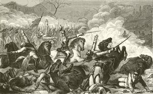 Destrucción de los coraceros del Conde Bismarck por la Mitrailleuse de English School