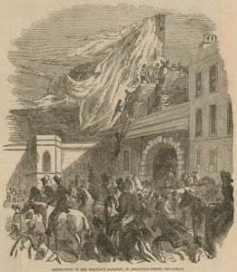Destrucción del globo de la Sra. Graham en Arlington Street, Piccadilly de English School