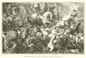 Destrucción del ejército ateniense en Sicilia (grabado) de English School