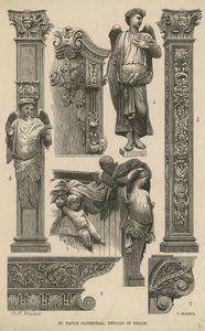 Detalle del órgano de la catedral de San Pablo (grabado)