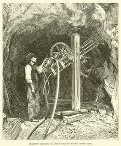 Máquina de perforación de diamante utilizada en el túnel de Mont Cenis de English School
