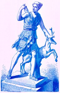 Diana con el ciervo, ilustración de la Historia de Roma de Victor Duruy, publicada en 1884 de English School
