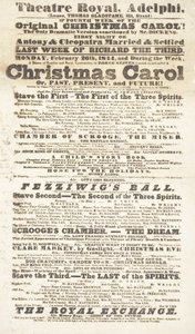 Cartel de Dickens: Un cuento de Navidad en el Teatro Real Adelphi, 26 de febrero de 1814