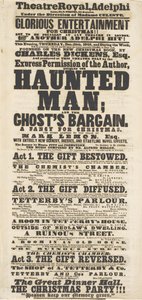 Cartel de Dickens: El hombre embrujado, en el Teatro Real Adelphi, 28 de diciembre de 1848