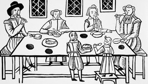 Cenando en casa, de los baladas de Roxburghe de English School