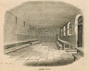 Sala de comedor en la prisión de Newgate
