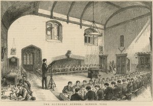 Hora de la cena en la Escuela Bluecoat de English School