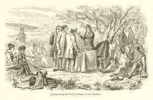 Dispensando la Cena del Señor en los campos de English School