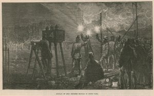 Exhibición de señales de socorro de barcos en Hyde Park, Londres de English School