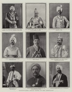 Distinguido invitados indios en la Coronación, ilustración de The Graphic, 28 de junio de 1902 de English School