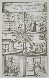 Diversas manifestaciones del Diablo, copia de una ilustración de Sadducismus Triumphatus Parte II, por Joseph Glanvil, Londres 1681, usado en una Historia de la Magia, publicado a finales del siglo XIX de English School