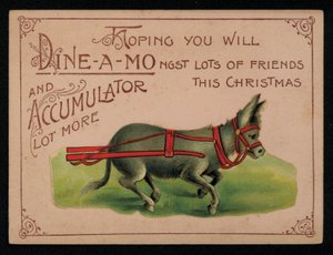 Burro y mensaje de Navidad, tarjeta de felicitación